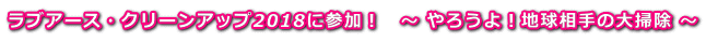 ラブアース・クリーンアップ2018に参加！　～ やろうよ！地球相手の大掃除 ～